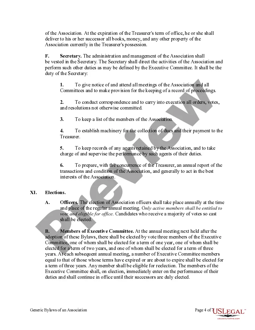 Get Generic Bylaws of an Association Preview Generic Bylaws of an Association
