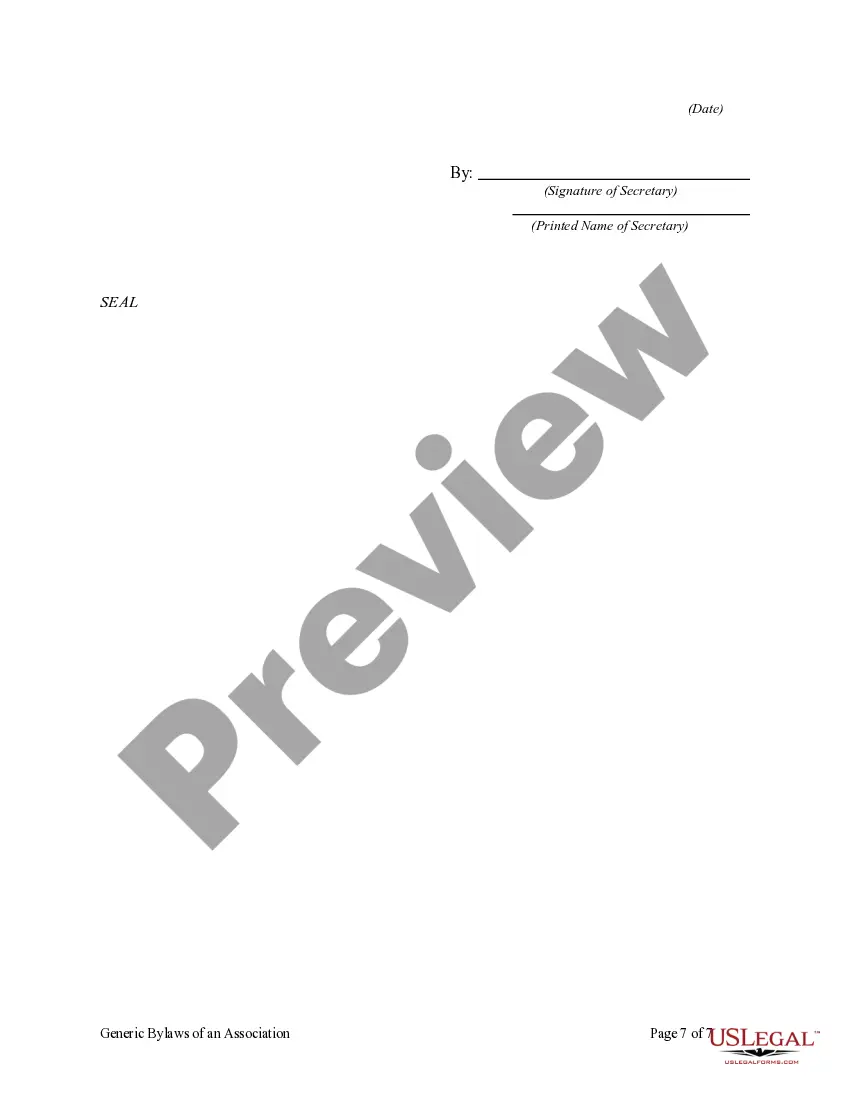 Get Generic Bylaws of an Association Preview Generic Bylaws of an Association