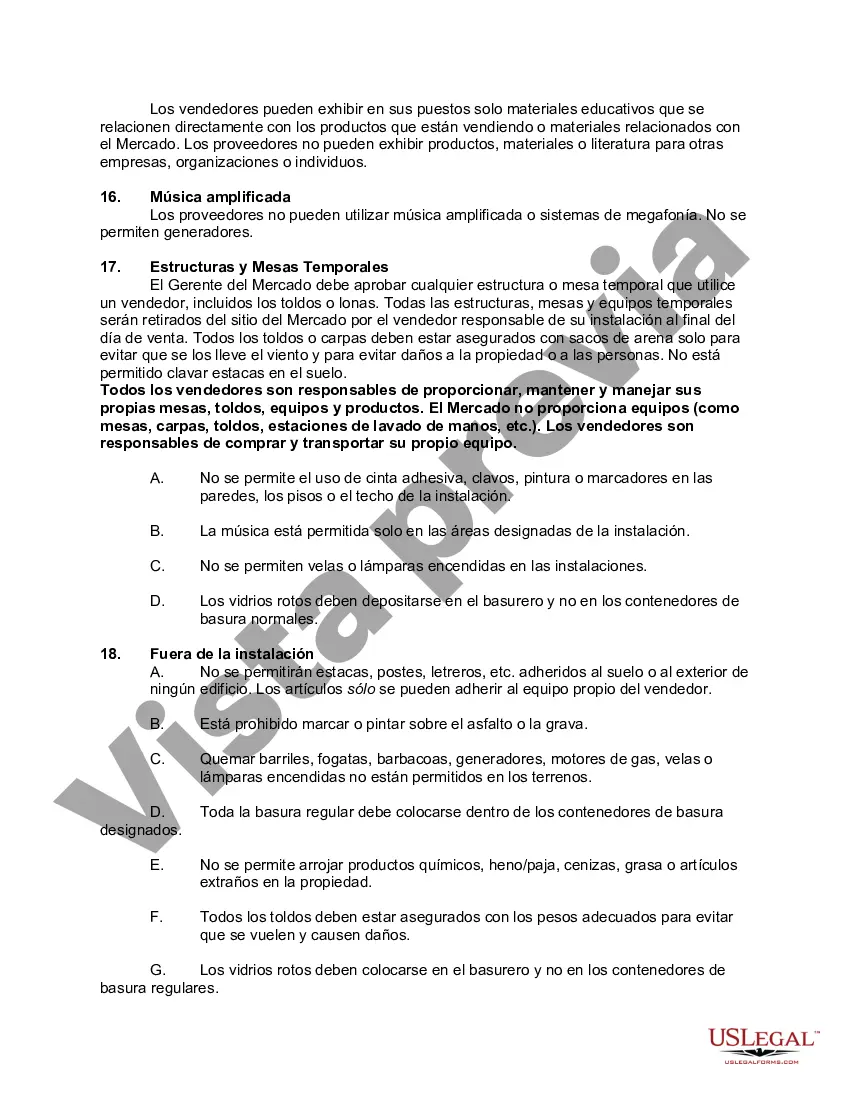 Preview Solicitud de Mercado de Agricultores y Reglas y Regulaciones