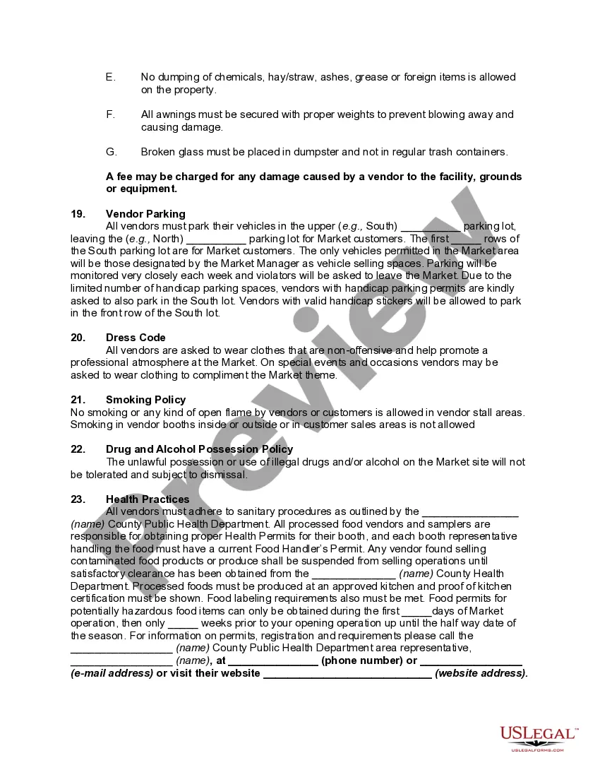 Get Farmers Market Application and Rules and Regulations Preview Farmers Market Application and Rules and Regulations