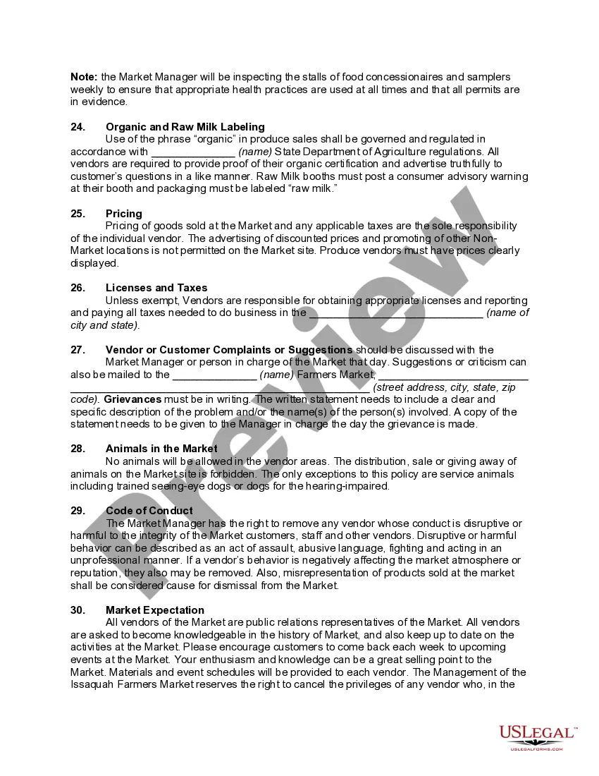 Get Farmers Market Application and Rules and Regulations Preview Farmers Market Application and Rules and Regulations