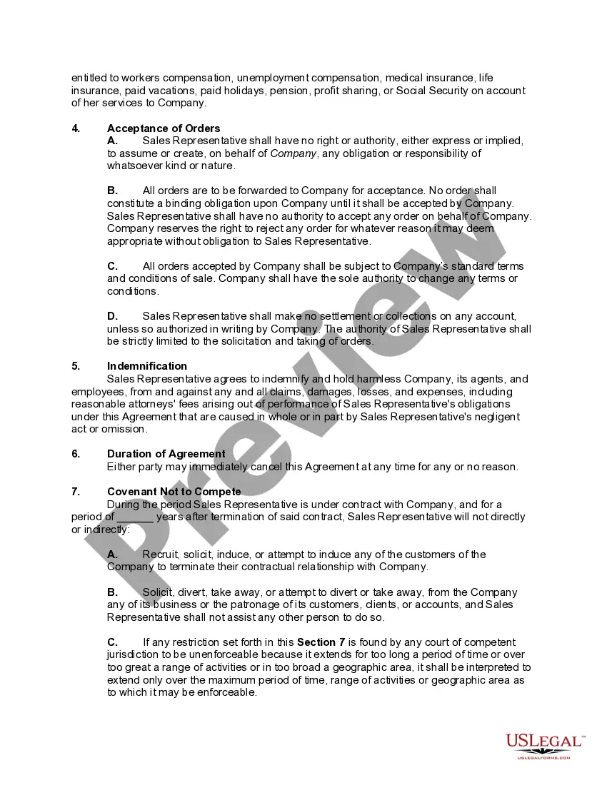Get Agreement with Sales Representative as an Independent Contractor to Make Telephone Sales of Promotional Products - Telemarketing Agreement Preview Agreement with Sales Representative as an Independent Contractor to Make Telephone Sales of Promotional Products - Telemarketing Agreement