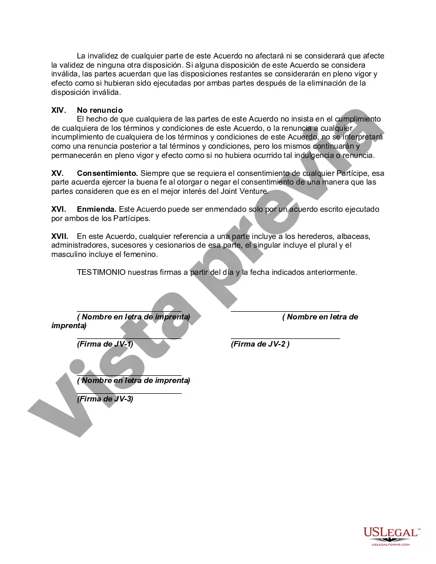 Preview Acuerdo de empresa conjunta para poseer, desarrollar y operar un parque industrial