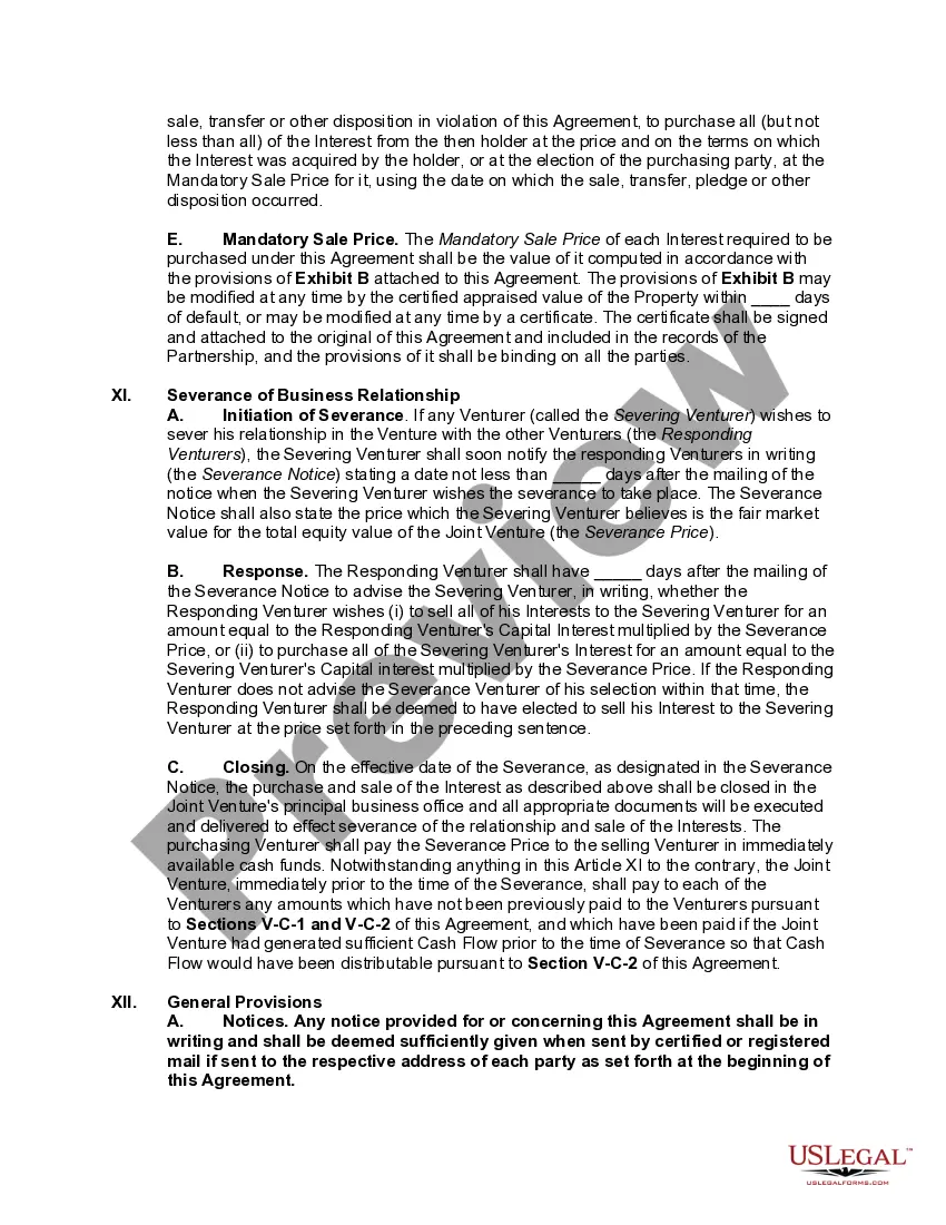 Get Joint Venture Agreement to Own, Develop, and Operate Industrial Park Preview Joint Venture Agreement to Own, Develop, and Operate Industrial Park