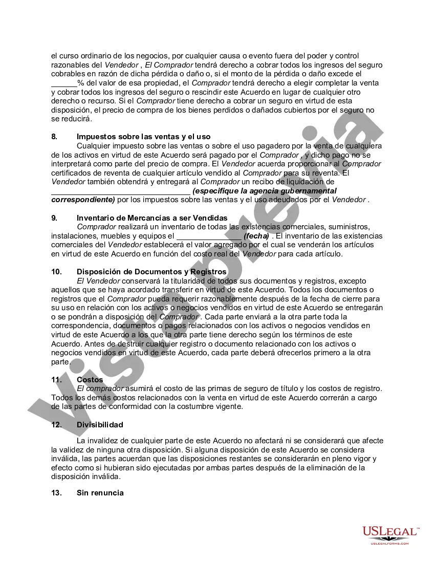 Preview Acuerdo de compra de activos corporativos