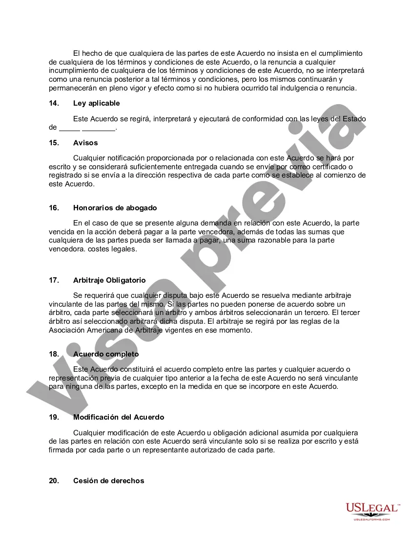 Preview Acuerdo de compra de activos corporativos