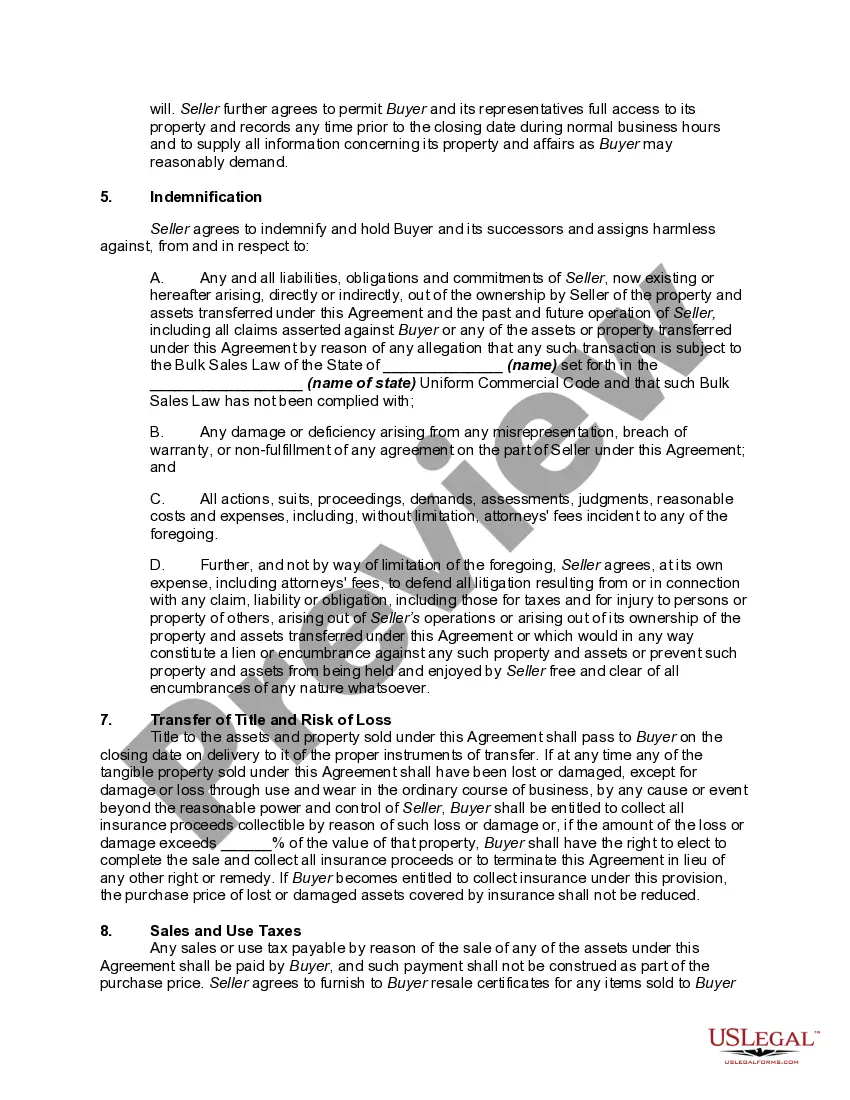 Preview Corporate Asset Purchase Agreement