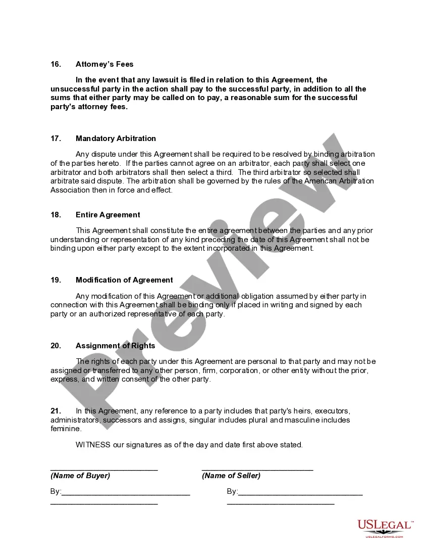 Preview Corporate Asset Purchase Agreement