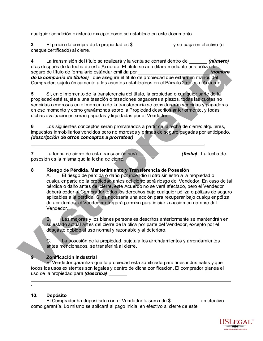 Preview Contrato de Compraventa de Propiedad Comercial o Industrial