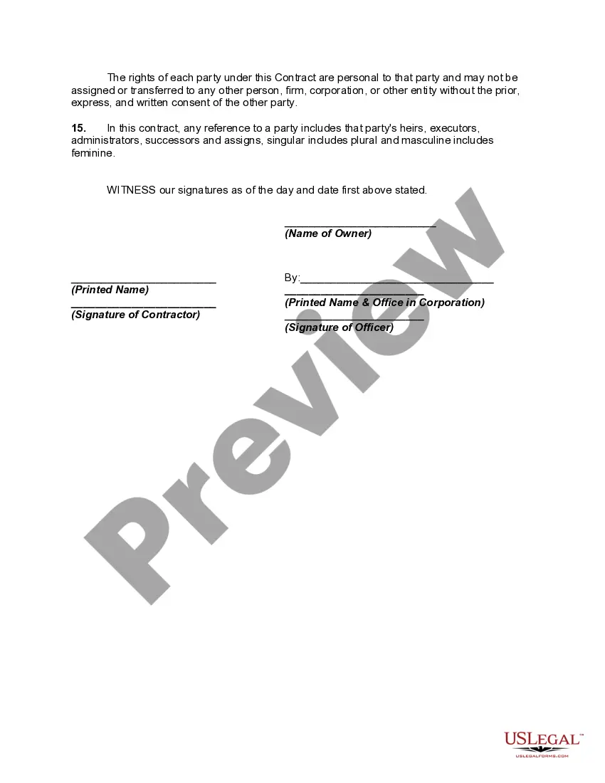 Get Contract with Independent Contractor to do Custom Millwork Fabrication Preview Contract with Independent Contractor to do Custom Millwork Fabrication