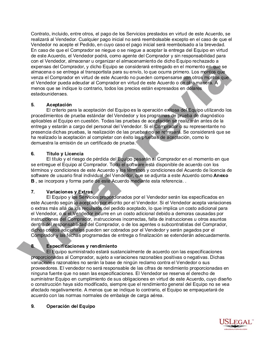 Preview Acuerdo de Venta de Equipos y Software Relacionado