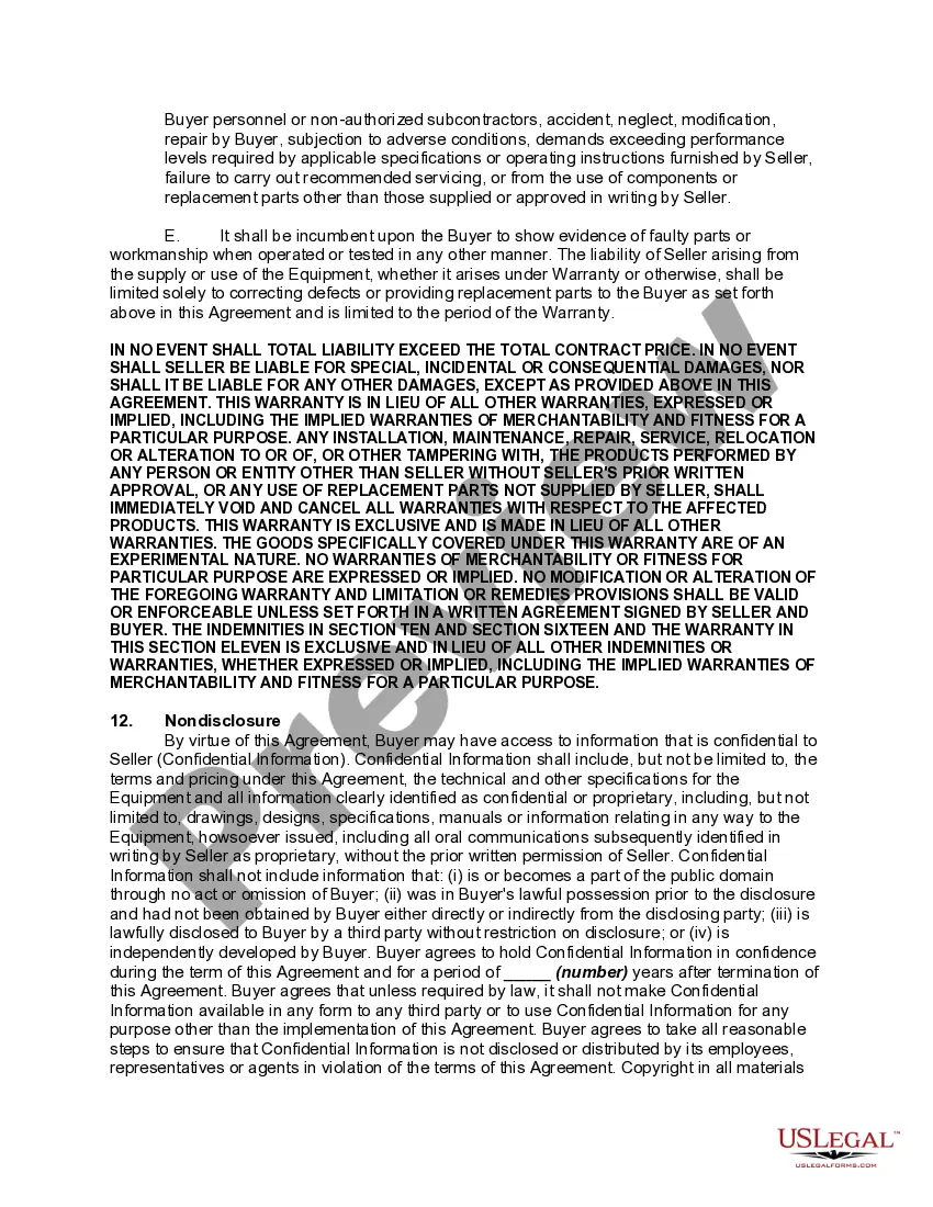 Get Agreement for Sale Equipment and Related Software Preview Agreement for Sale Equipment and Related Software