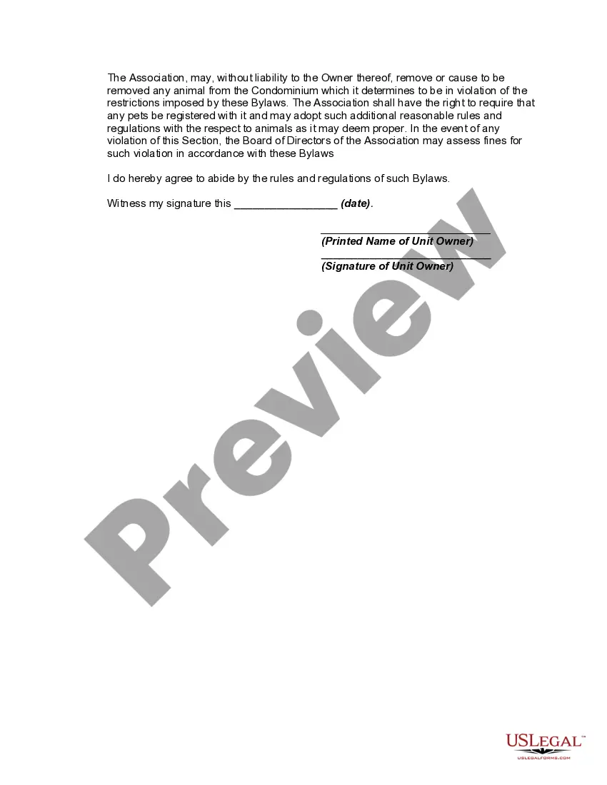 Get Application to Condominium Association and Agreement for Permission to Keep a Pet in the Owner's Unit Preview Application to Condominium Association and Agreement for Permission to Keep a Pet in the Owner's Unit