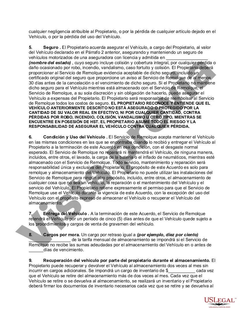 Preview Contrato de Servicios de Remolque, Grúa y Almacenamiento de Vehículos o Camiones