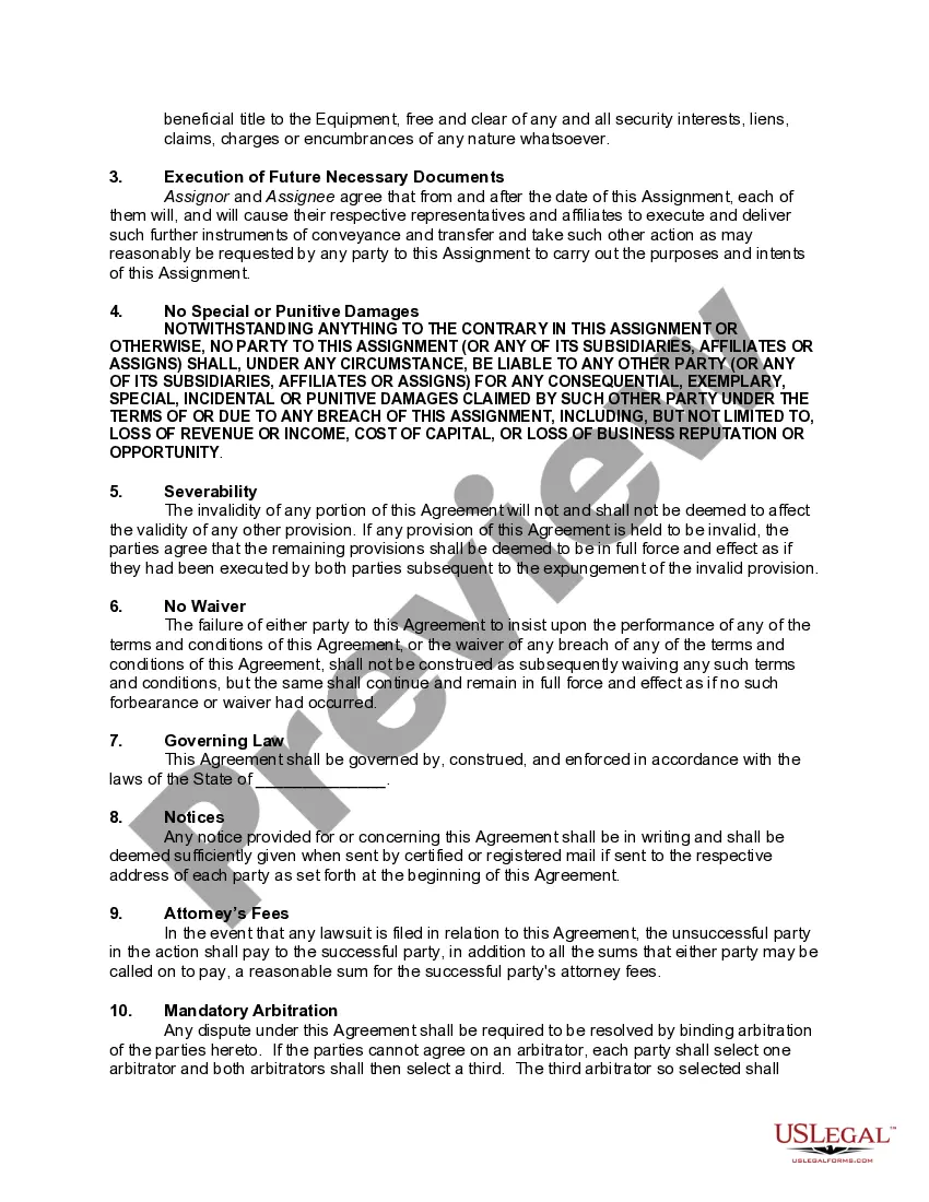 Get Combined Agreement and Bill of Sale for Equipment and Machinery with Waivers of Warranties Preview Combined Agreement and Bill of Sale for Equipment and Machinery with Waivers of Warranties