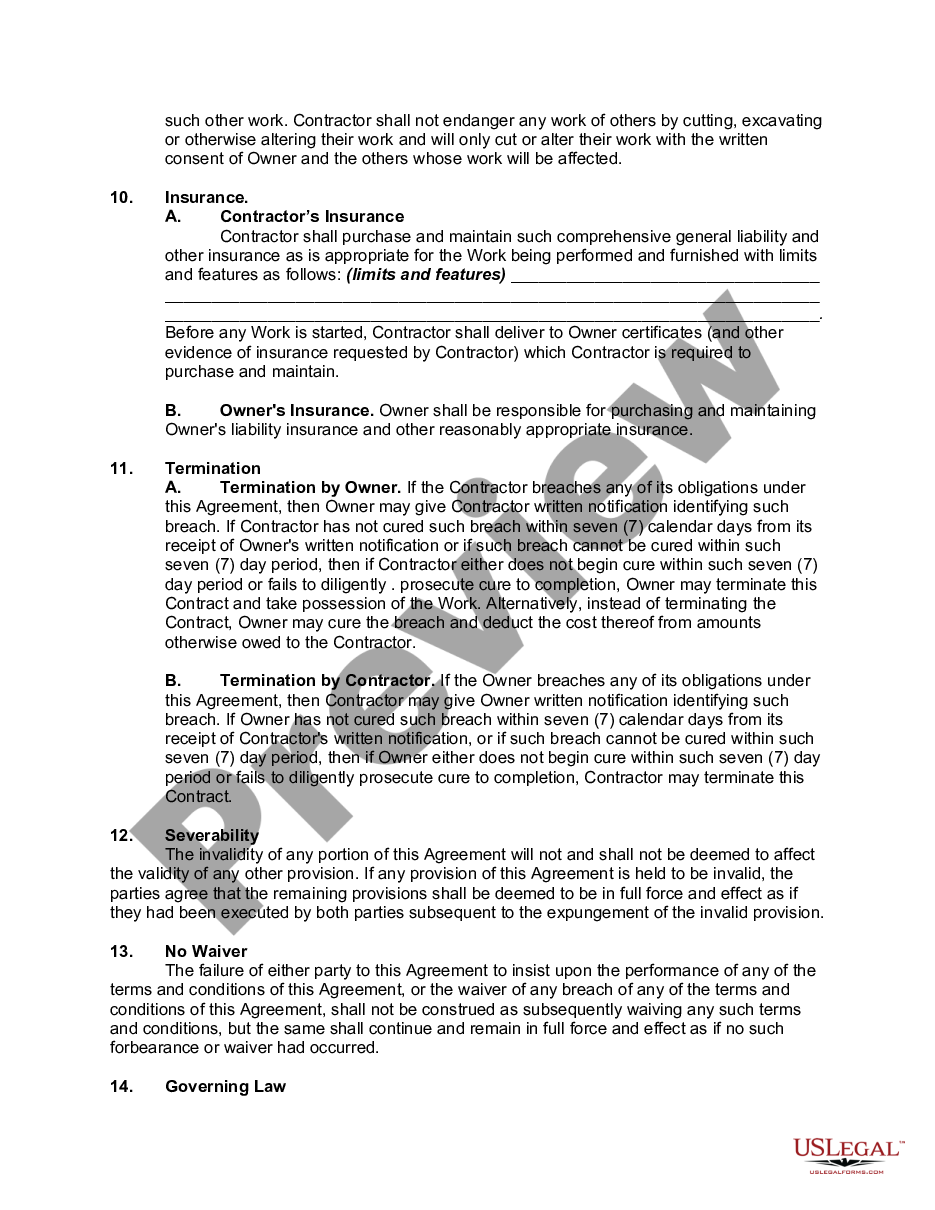 page 4 Basic Construction Contract preview
