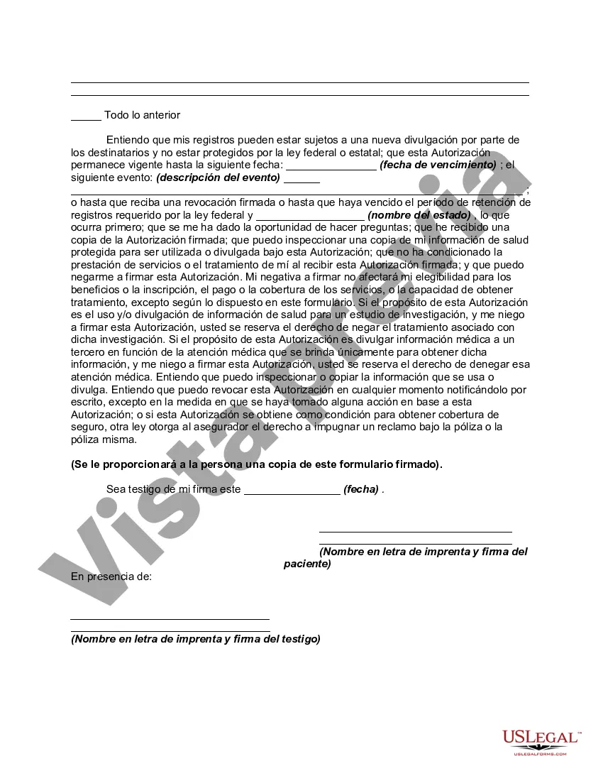 Get Autorización para el Uso y Divulgación de Información de Salud Protegida bajo la REGLA 164.508 de HIPAA Preview Autorización para el Uso y Divulgación de Información de Salud Protegida bajo la REGLA 164.508 de HIPAA