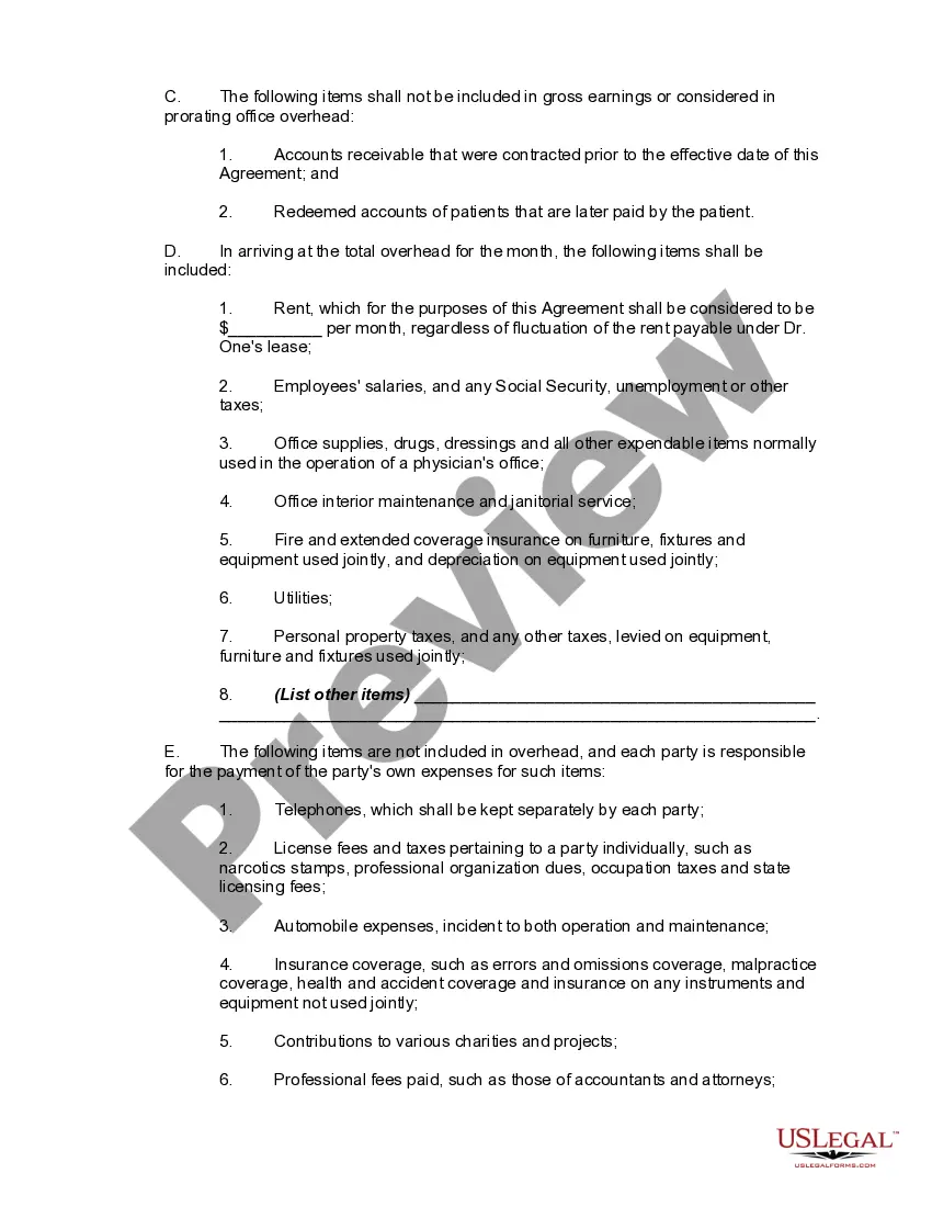 Get Agreement between Physicians to Share Offices without Forming Partnership Preview Agreement between Physicians to Share Offices without Forming Partnership