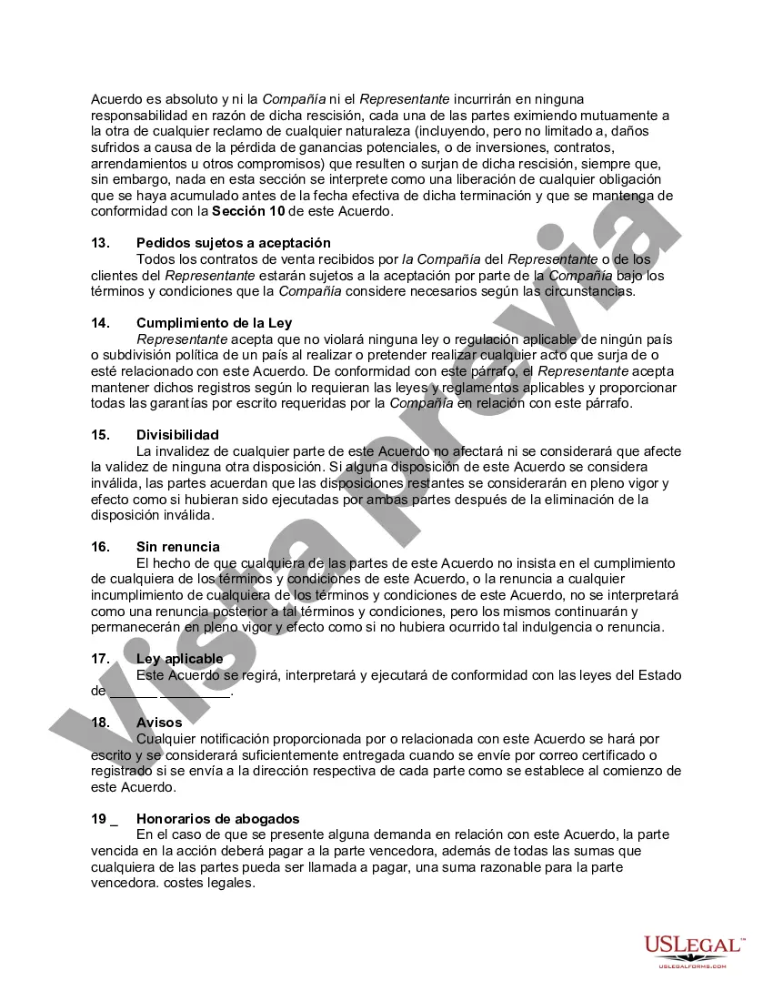 Preview Acuerdo con Representante de Ventas para Vender Contratos de Servicios de Limpieza