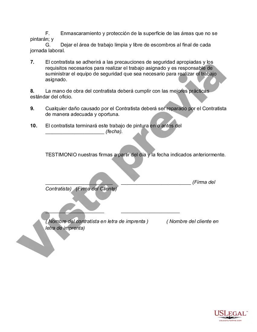 Preview Contrato de Servicios de Pintura