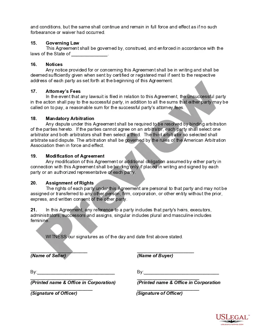 Preview Agreement for Sale of Equipment; Additional Proposed Terms Are Expressly Rejected; Disclaimer of Warranties