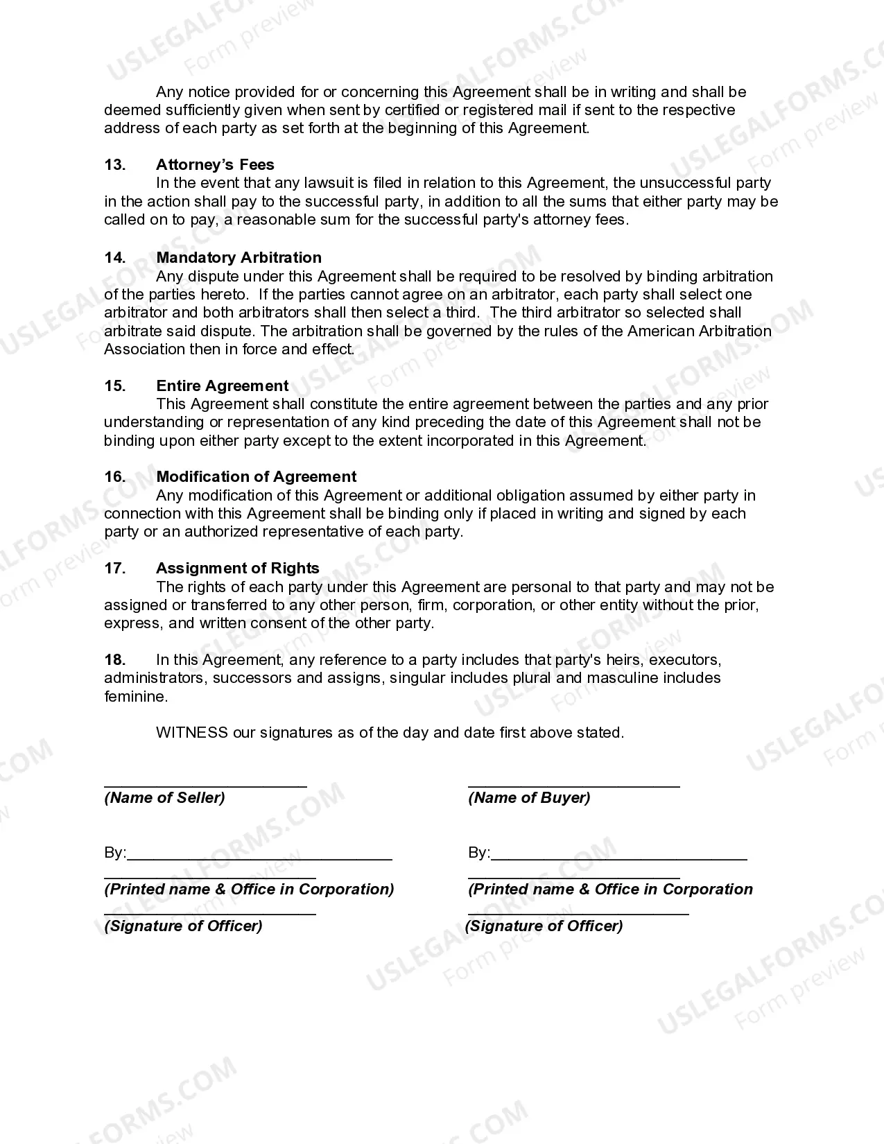 Preview Agreement to Manufacture, Sell and Install Machinery
