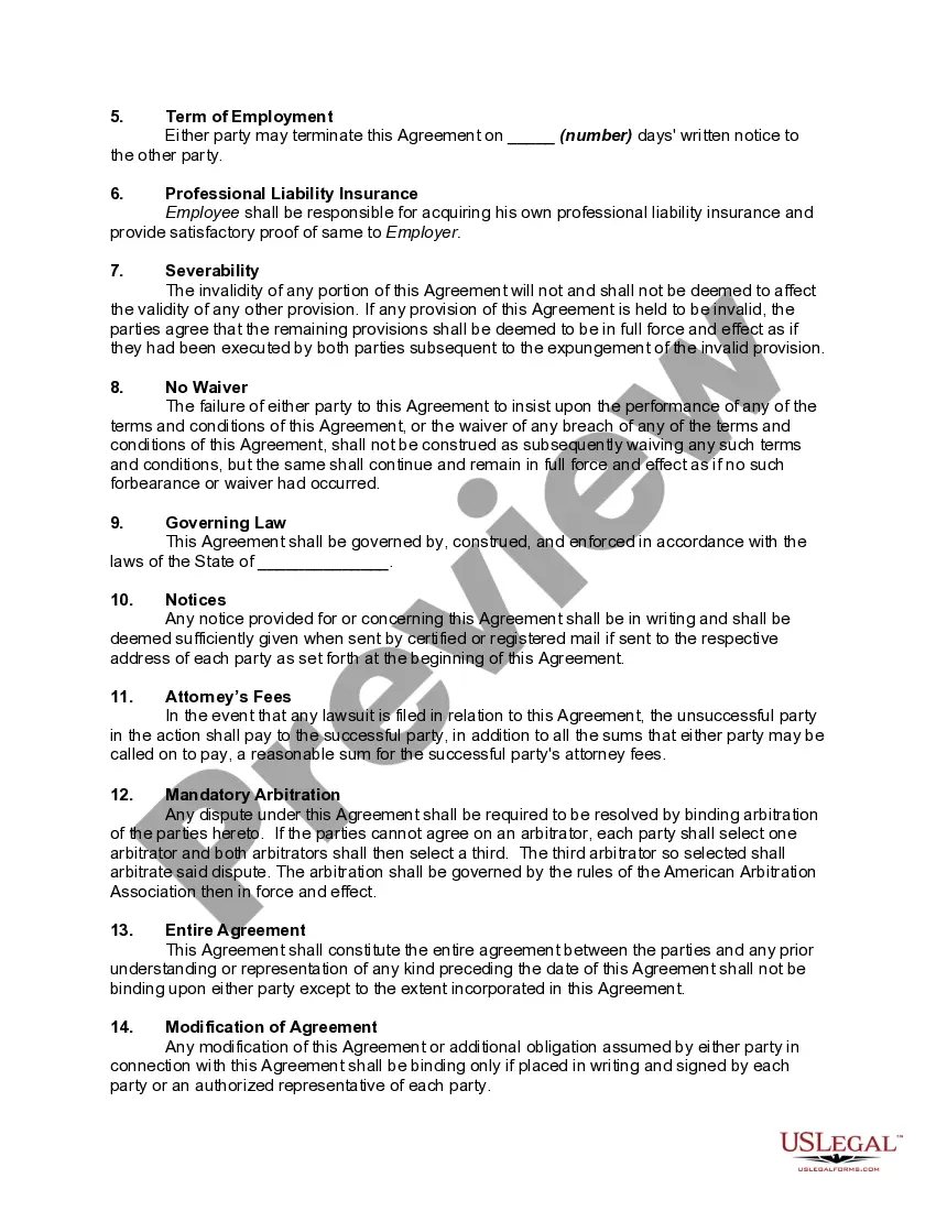 Preview Employment of Veterinarian as Assistant for Specific Period of Time