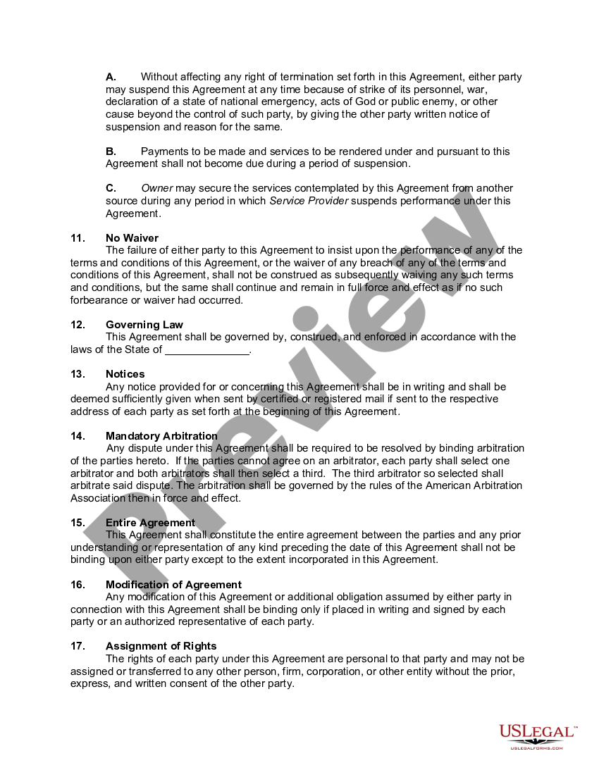 Maintenance Service Agreement for Rental Properties - Maintenance ...