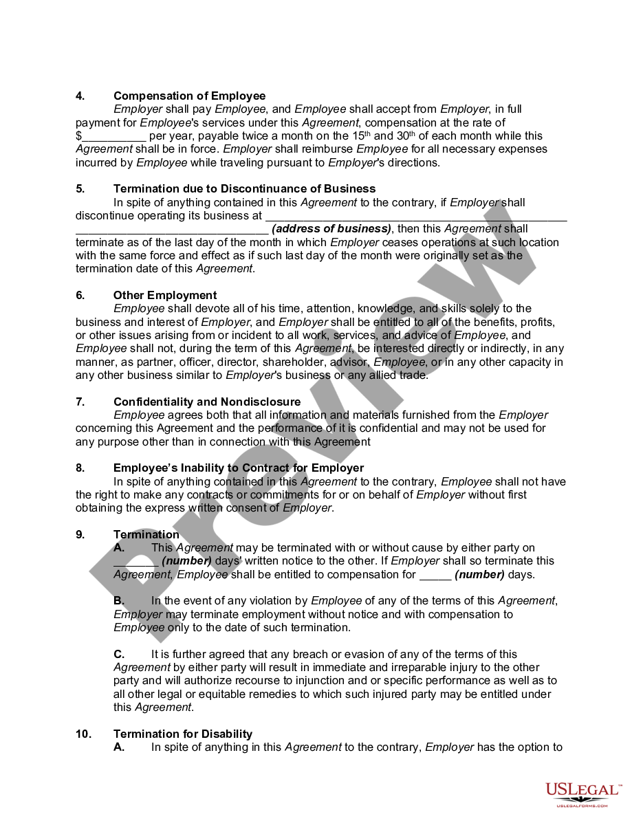 page 1 Employment Agreement with Graphic Designer to do Graphic Design and Animation preview