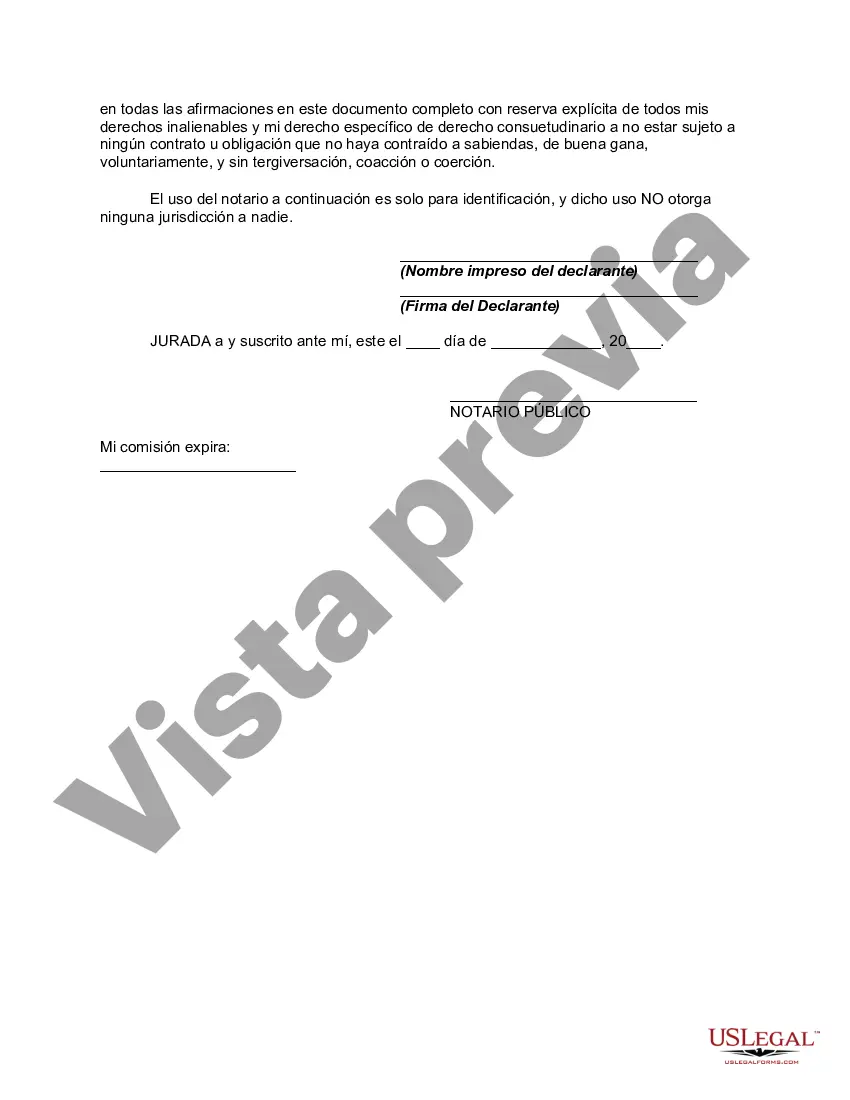 Preview Declaración Jurada de Veracidad Comercial