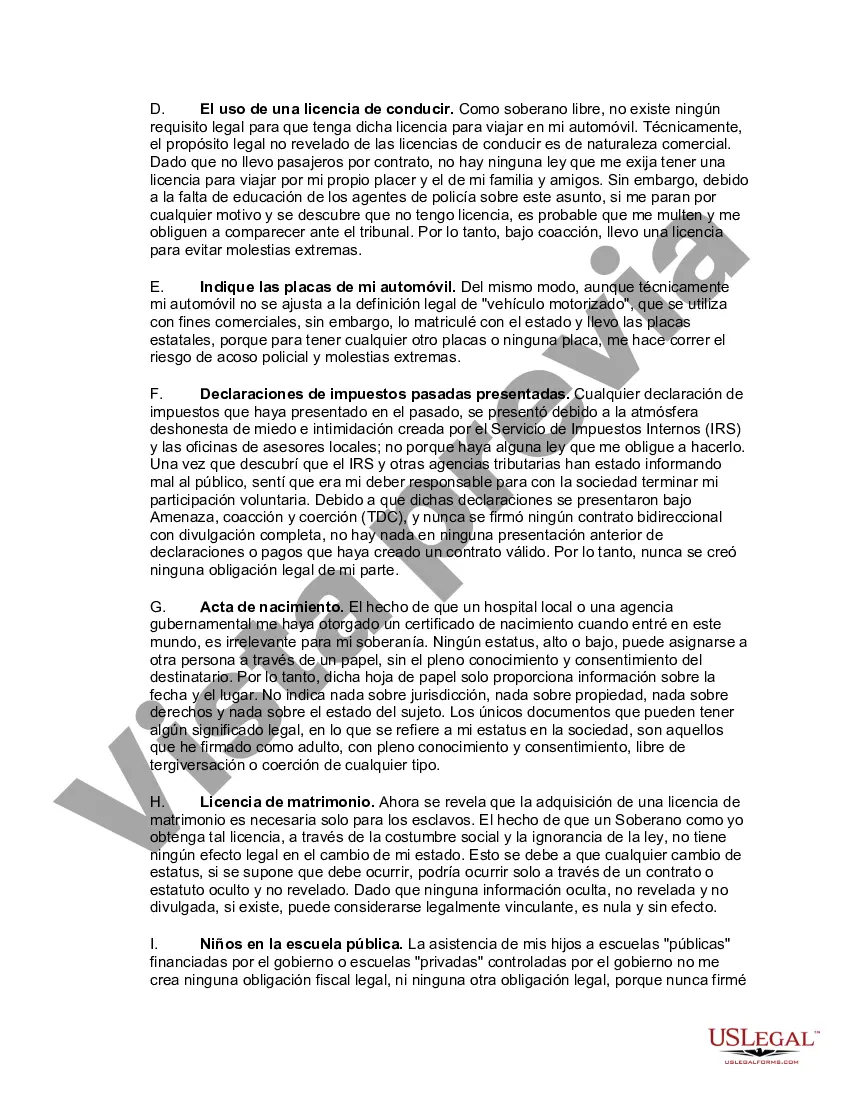 Preview Declaración Jurada de Veracidad Comercial