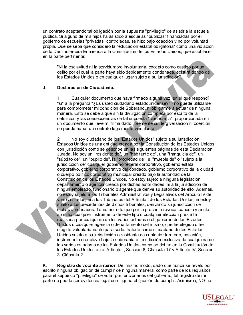 Preview Declaración Jurada de Veracidad Comercial