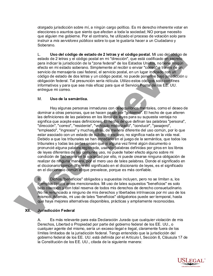 Preview Declaración Jurada de Veracidad Comercial