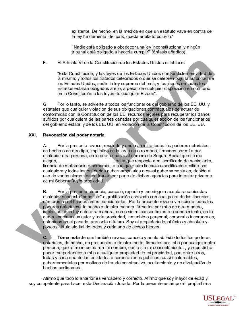 Preview Declaración Jurada de Veracidad Comercial