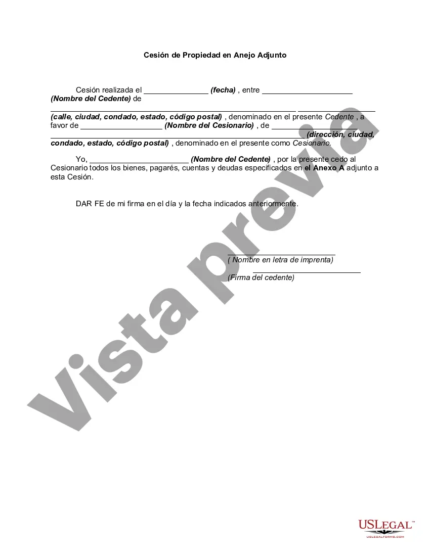 Preview Cesión de Propiedad en Anejo Adjunto