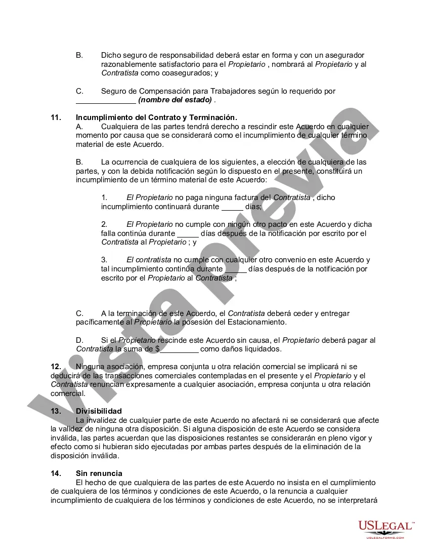 Preview Contrato de servicio de aparcacoches