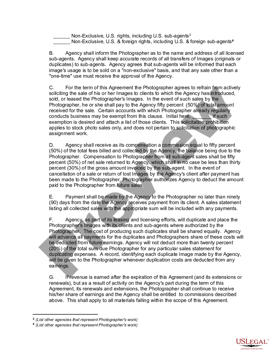 page 2 Contract between Talent Agency and Photographer with Regard to Stock Photographs preview