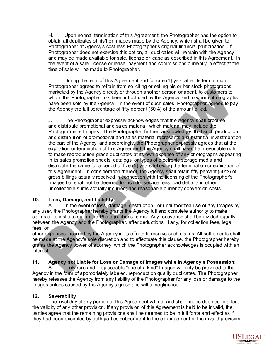 page 3 Contract between Talent Agency and Photographer with Regard to Stock Photographs preview