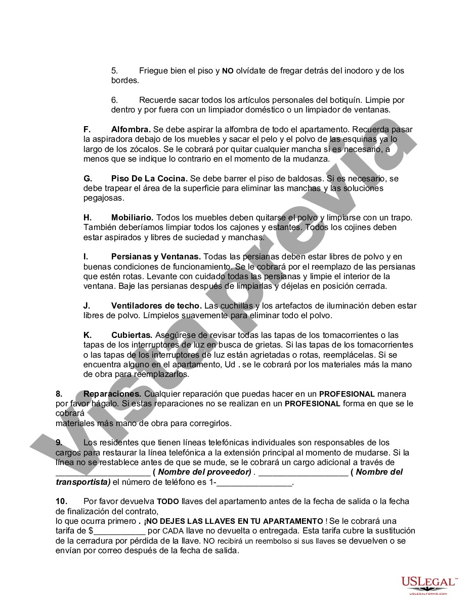 Wayne Michigan Carta A Los Inquilinos Que Se Mudan Con Una Lista De Verificación Detallada Us 5622