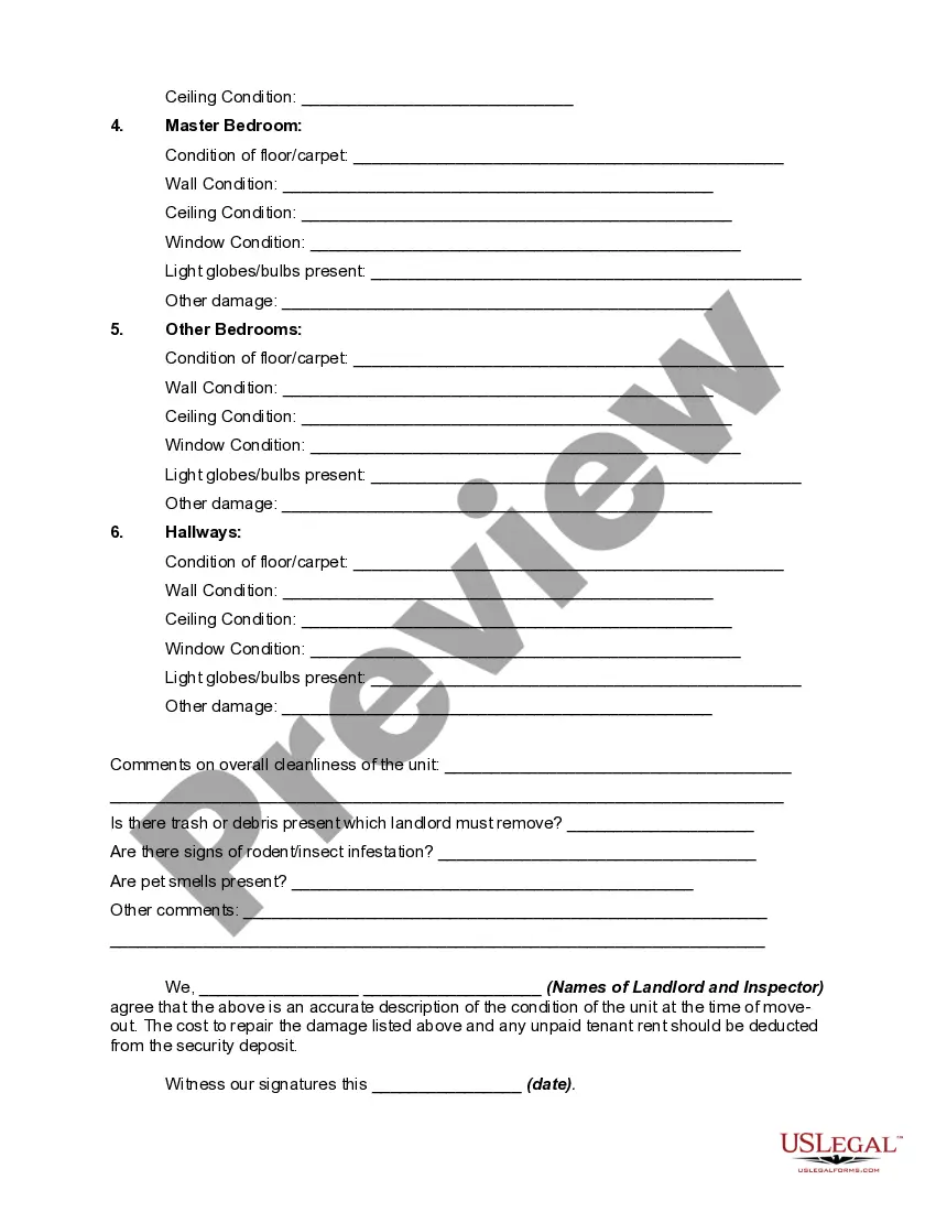Get Sample Move Out Inspection Report Preview Sample Move Out Inspection Report