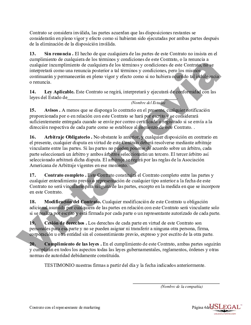 Preview Contrato con representante de marketing