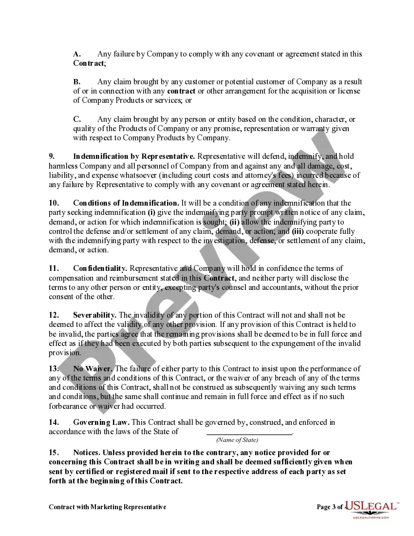 Get Contract with Marketing Representative Preview Contract with Marketing Representative