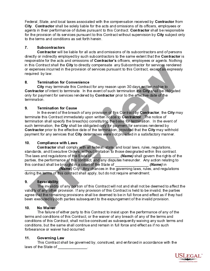 Preview Truck Towing Services Contract with a Municipality