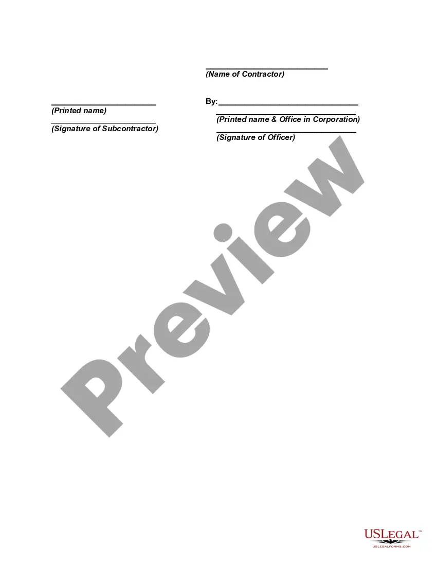 Preview Subcontractor Agreement for Transportation