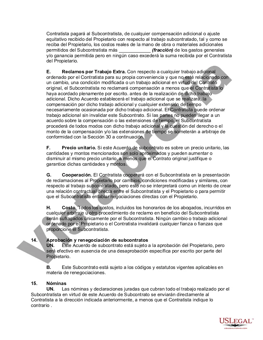 Preview Acuerdo de Subcontratista de Servicios Profesionales