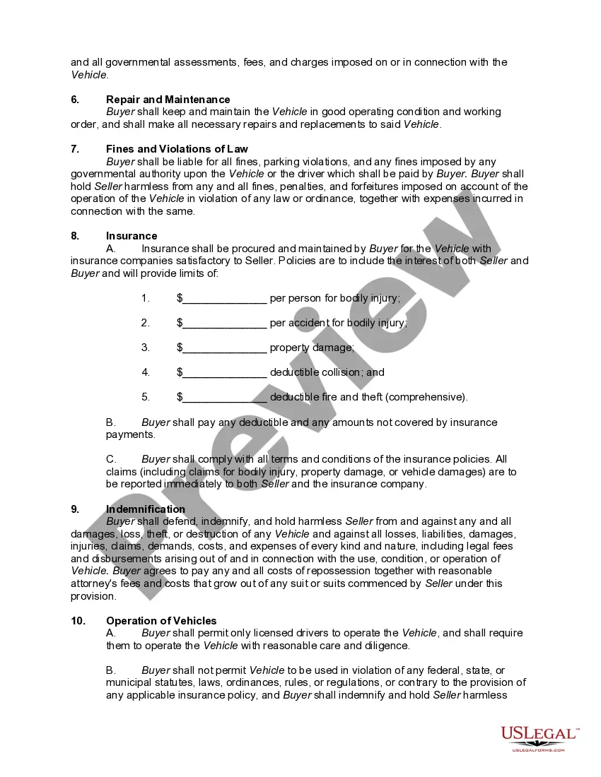 Get Conditional Sales Agreement of Automobile between Individuals and Assumption of Outstanding Indebtedness Preview Conditional Sales Agreement of Automobile between Individuals and Assumption of Outstanding Indebtedness