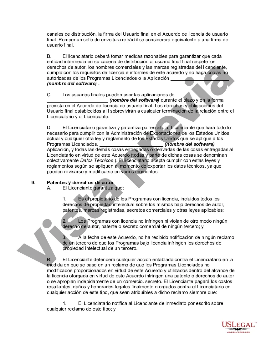 Preview Acuerdo de licencia de software