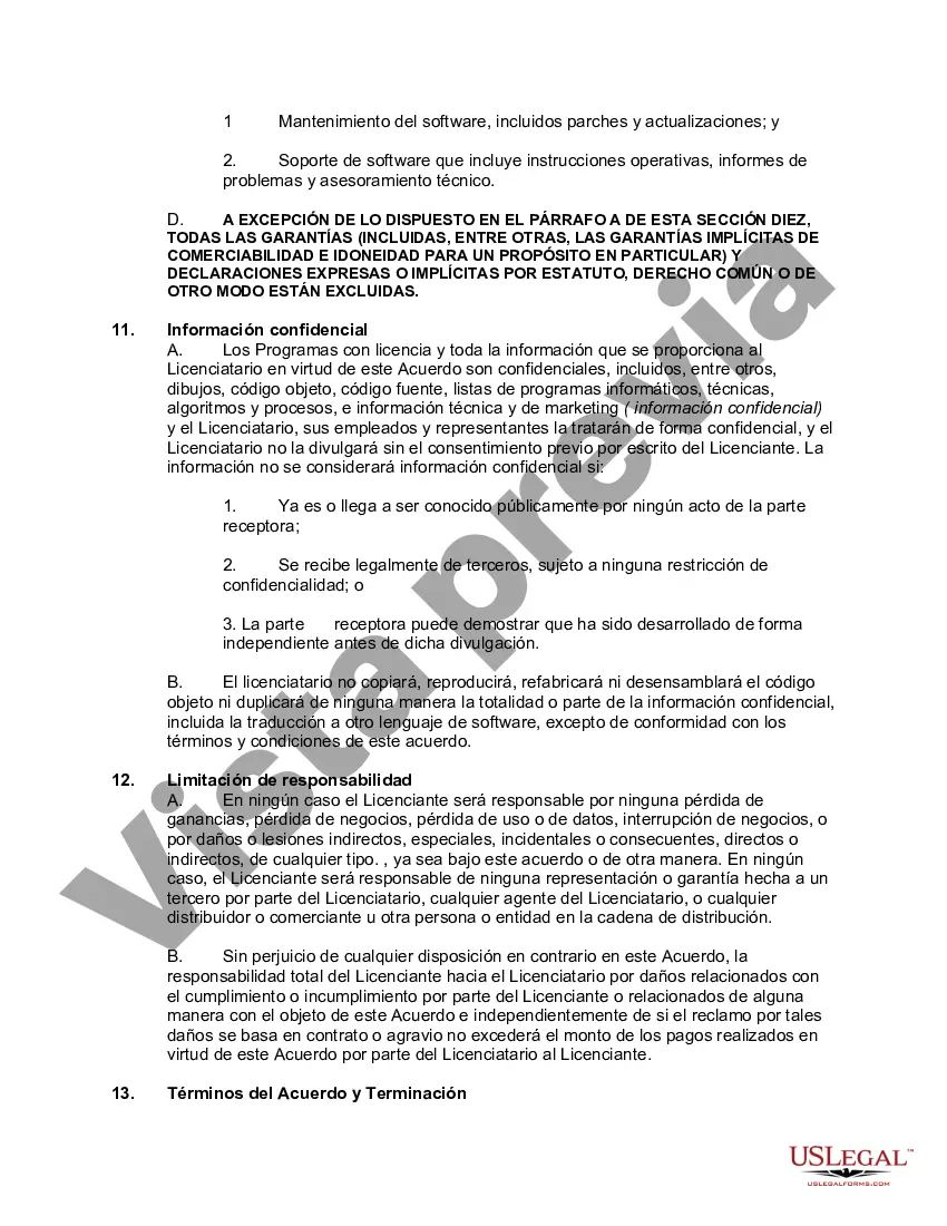 Preview Acuerdo de licencia de software