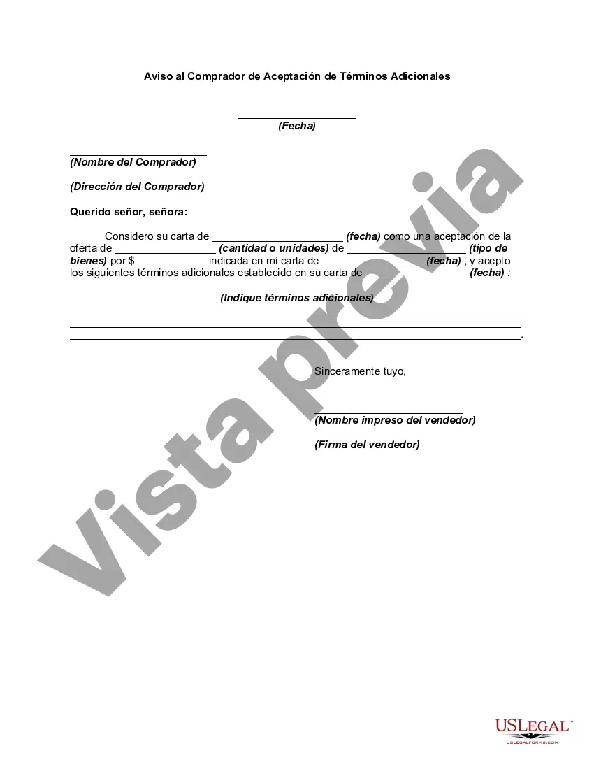 Get Aviso al Comprador de Aceptación de Términos Adicionales Preview Aviso al Comprador de Aceptación de Términos Adicionales