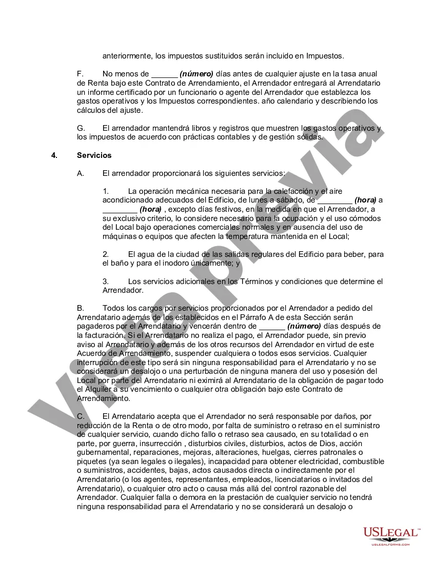 Preview Arrendamiento de espacio de oficina detallado con el arrendatario para pagar la parte prorrateada de los gastos